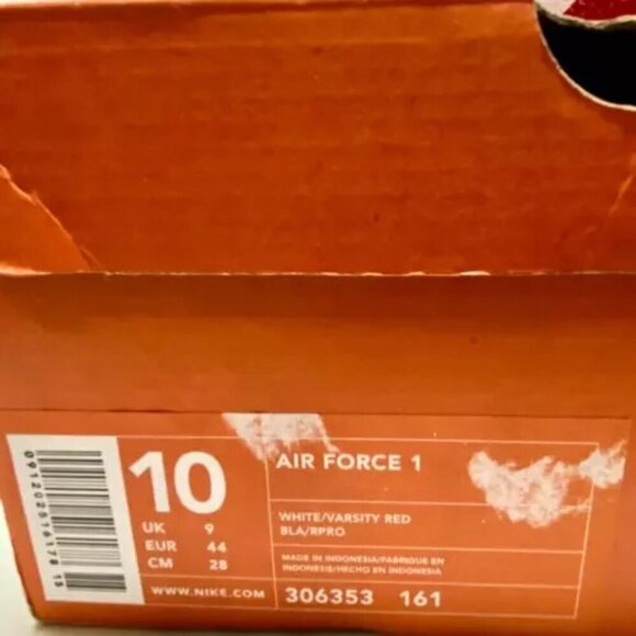 Nike Air Force 1 Men's 10 White Red Low '82 Limited 306353-161 Rare 2003 Y2K Vtg - Picture 13 of 16